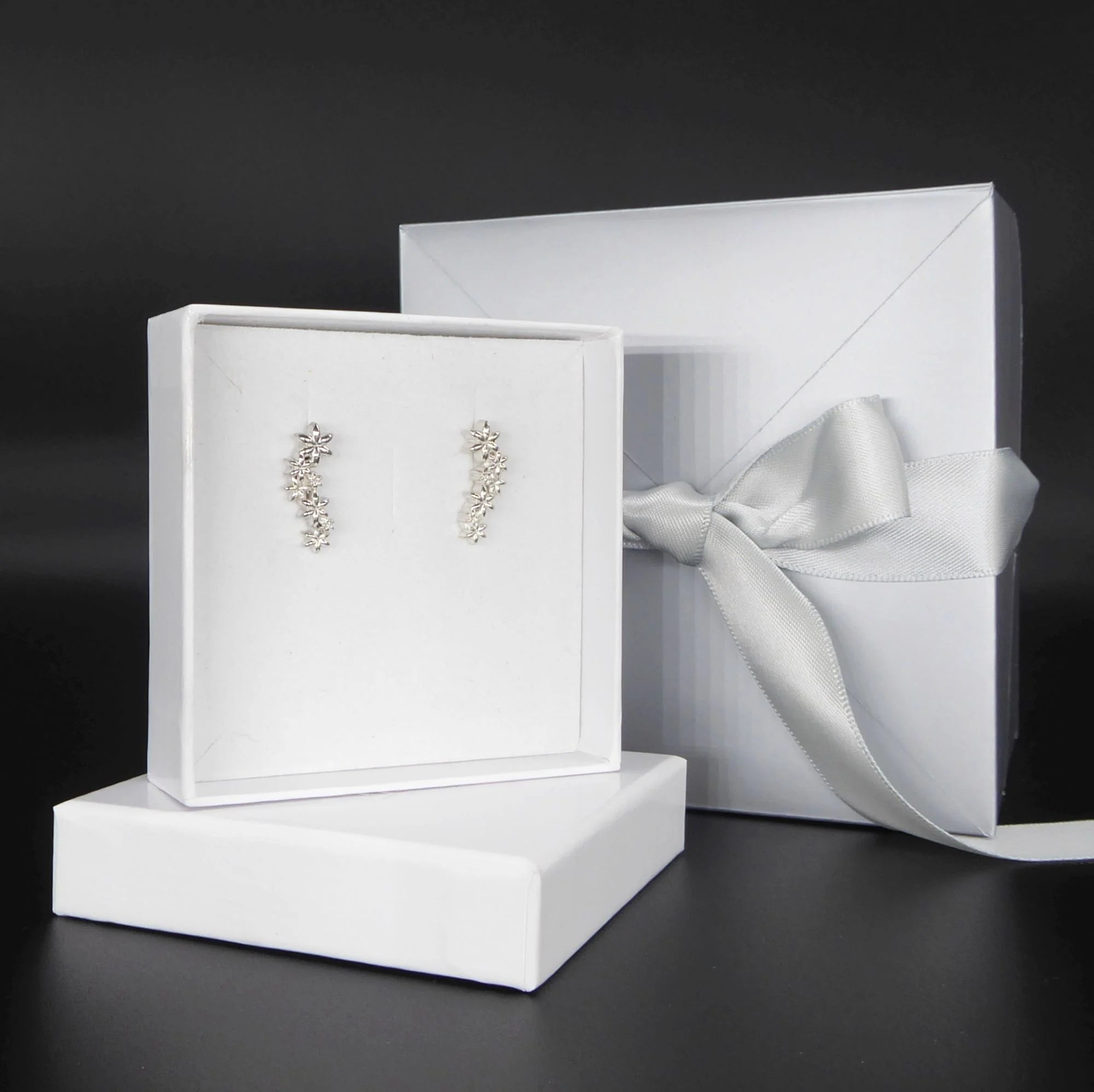 Fleur Cascading Flower Earrings in Recycled Silver