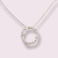 Rivda: Organic Textured Loop Pendant | Silver & 9ct Gold Detail