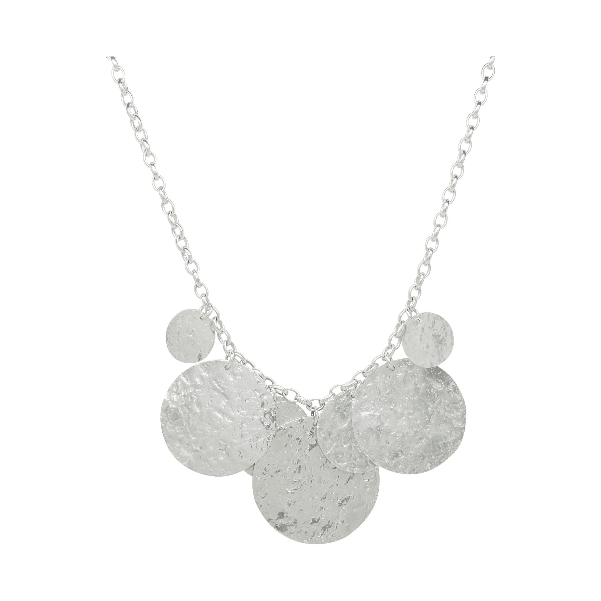 Silver Glitter Ball Multi Disc Necklace
