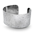 Handmade Silver Textured Glitter Cuff