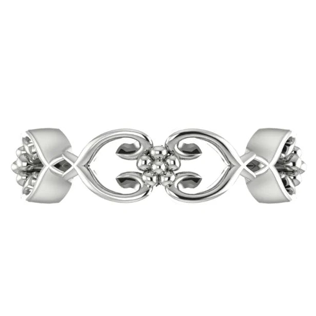 Flowers On The Vine,  White Gold Or Platinum Floral Patterned Wedding Ring