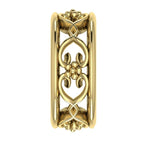 Flowers On The Vine Bordered Yellow Gold Floral Patterned Wedding Ring