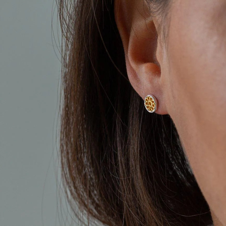 Gold & Silver Mandala Earrings