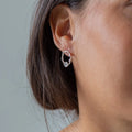 Silver Rose Thorn Stud Earrings