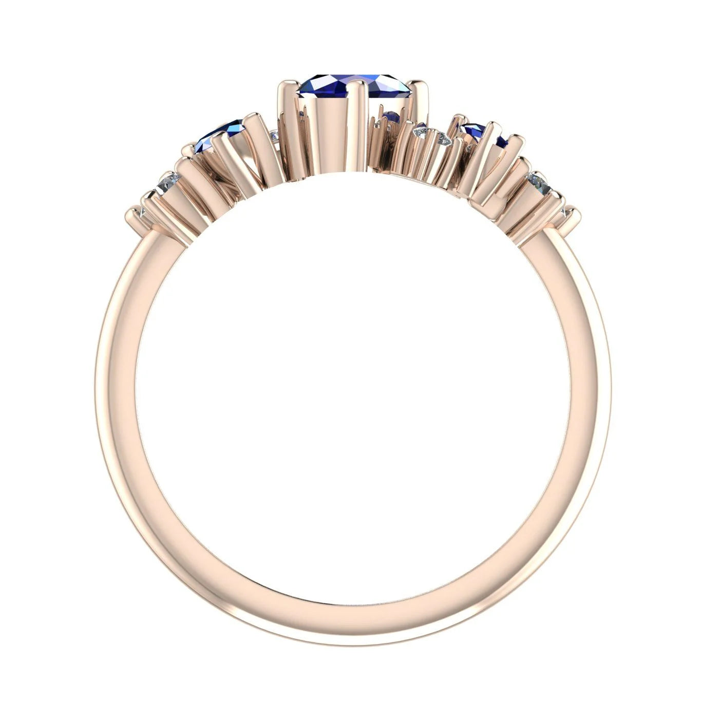 A view through the centre of the ring band, showing the smooth, polished interior and rounded profile.