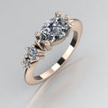 Comet Ring: Pear Shaped Lab Grown Diamond Asymmetrical 18 Carat Rose Gold Ring