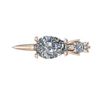 Comet Ring: Pear Shaped Lab Grown Diamond Asymmetrical 18 Carat Rose Gold Ring