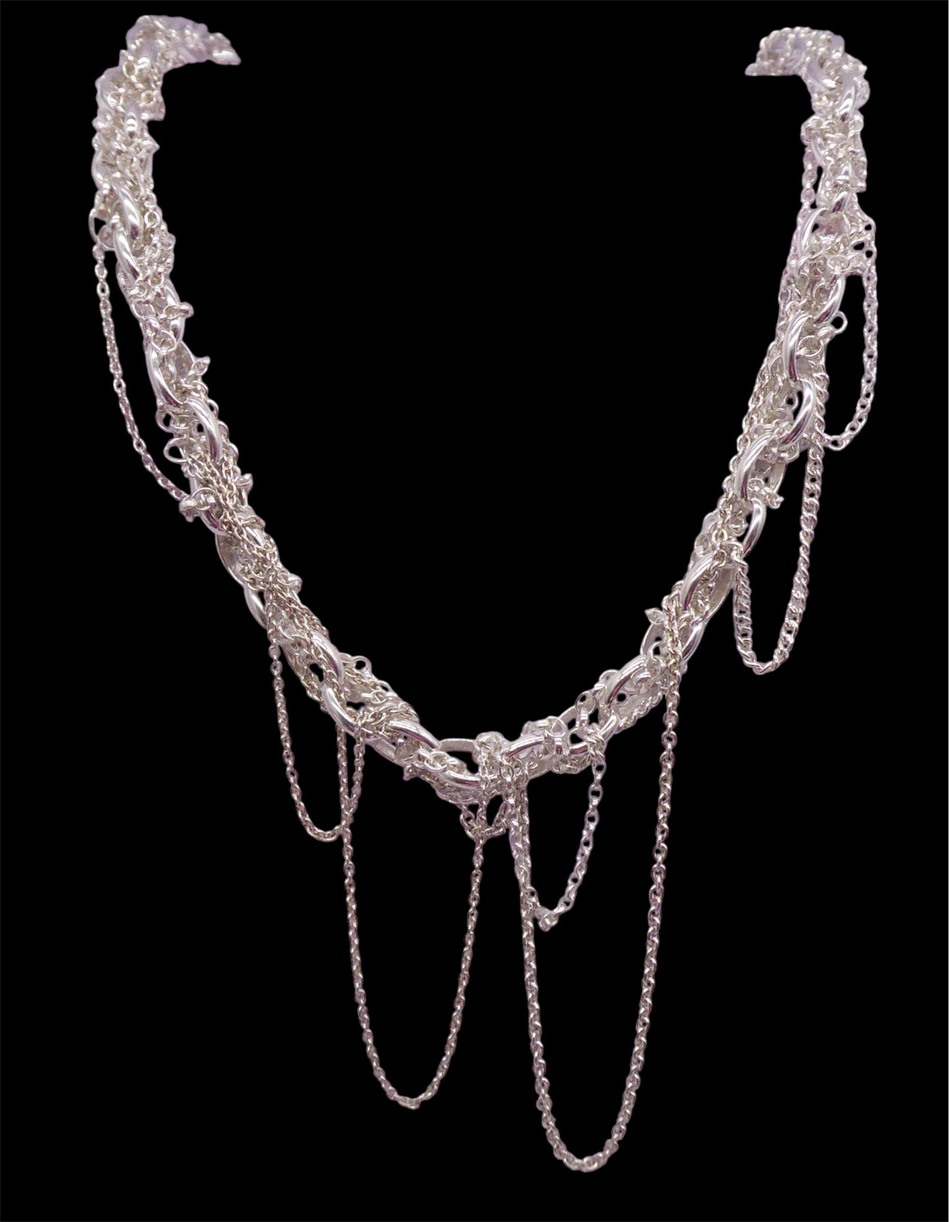 Chain Reaction - Multi Chain - Chunky Handmade Silver Necklace