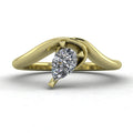 Enchanted Pear Shaped Diamond Asymmetrical Solitaire Engagement Ring in 18ct Yellow Gold