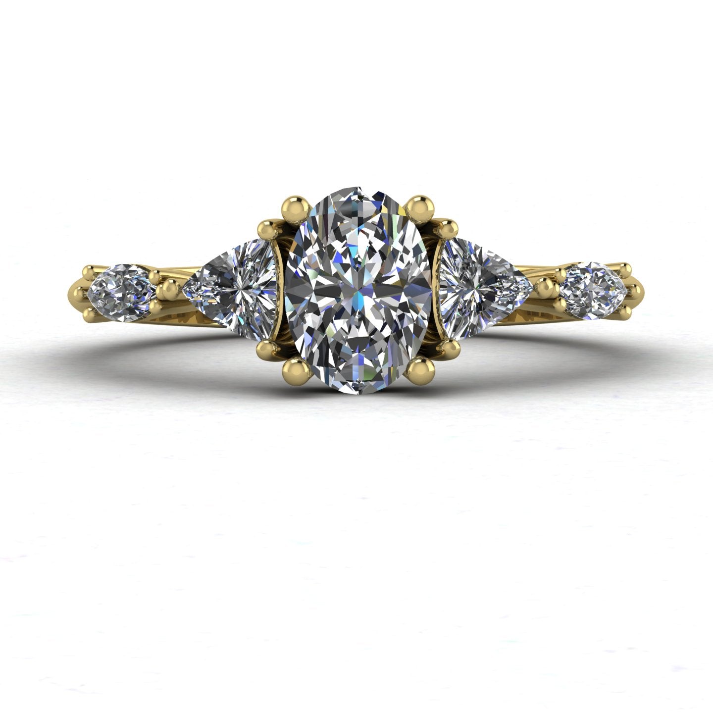 Maisie Oval Diamond Five Stone Ring in 18ct Yellow Gold