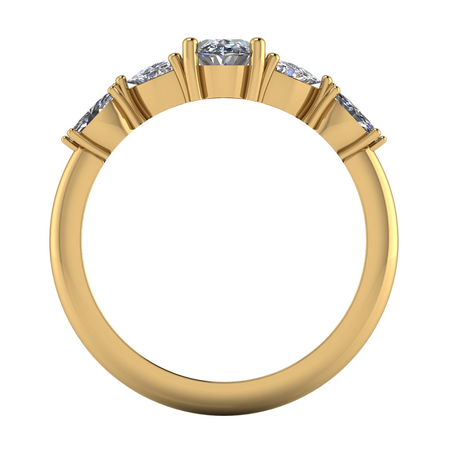 Maisie Oval Diamond Five Stone Ring in 18ct Yellow Gold
