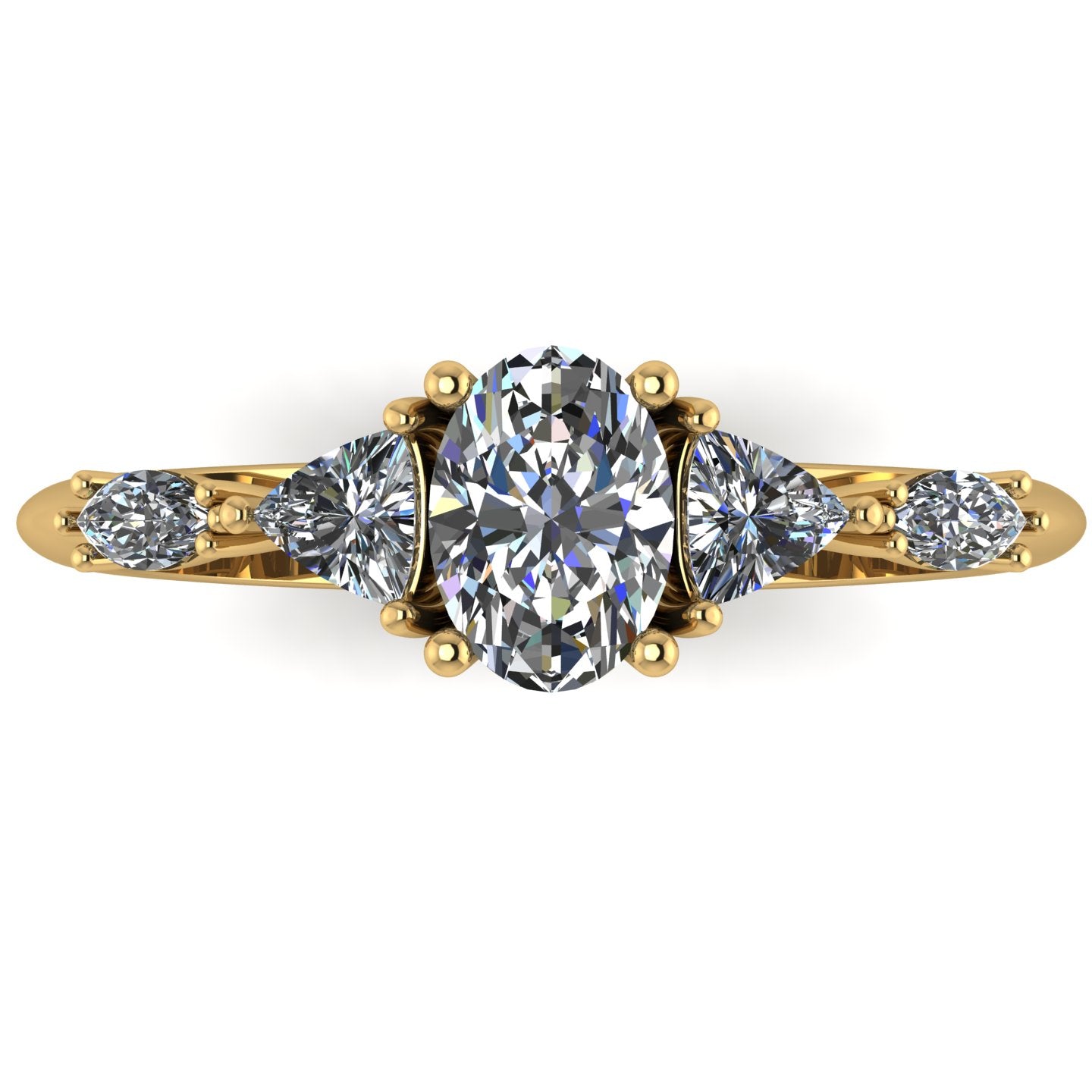 Maisie Oval Diamond Five Stone Ring in 18ct Yellow Gold