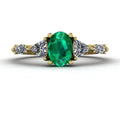 Maisie Oval Emerald & Diamond Ring in 18ct Yellow Gold