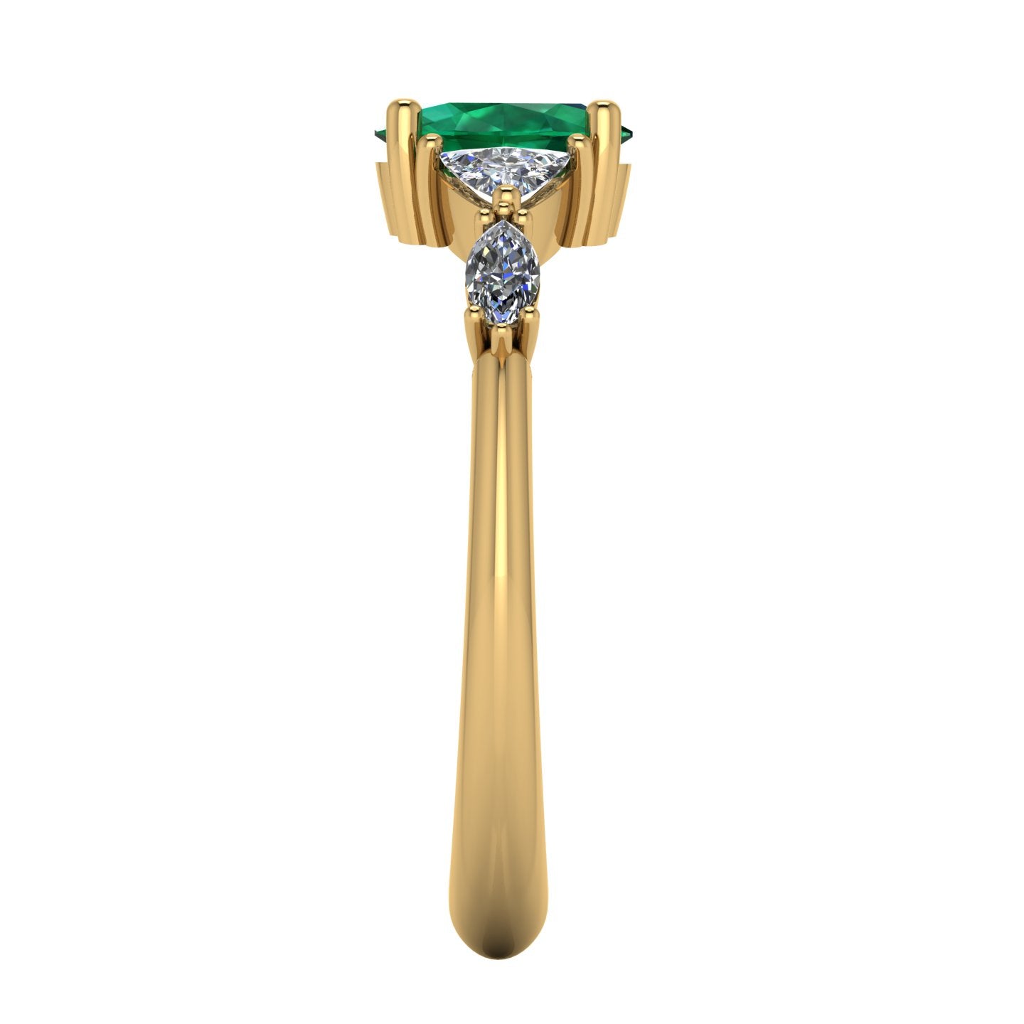 Maisie Oval Emerald & Diamond Ring in 18ct Yellow Gold
