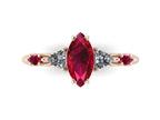 Maisie Marquise Ruby & Diamond Ring in 18ct Rose Gold