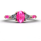 Maisie Oval Pink Sapphire & Diamond Ring in 18ct Rose Gold