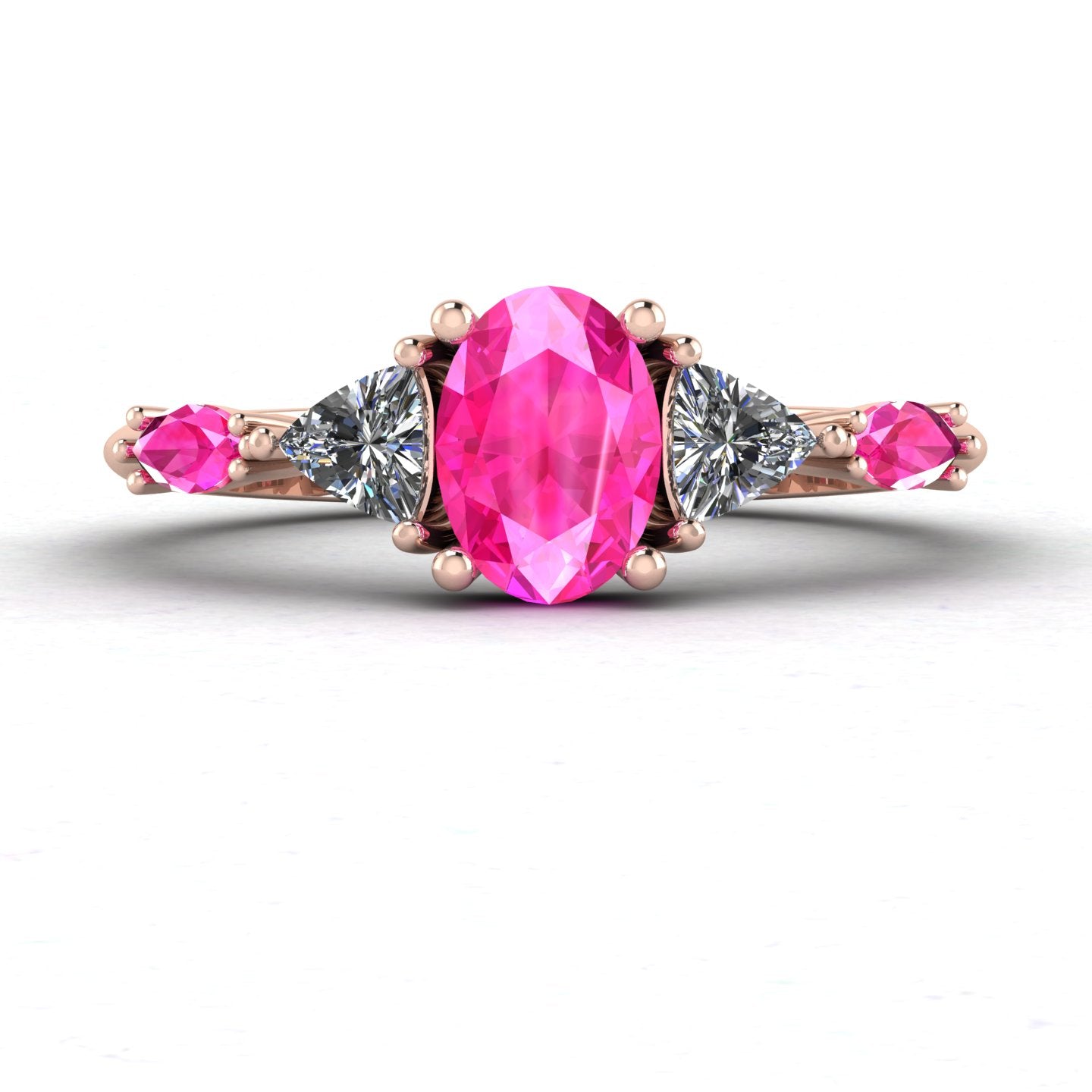 Maisie Oval Pink Sapphire & Diamond Ring in 18ct Rose Gold