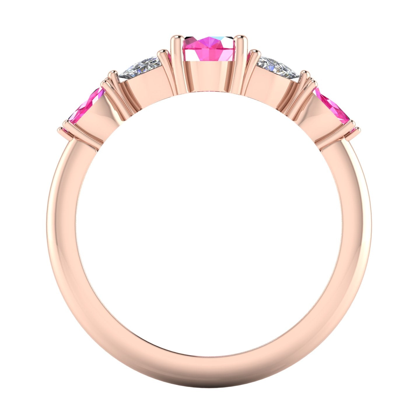 Maisie Oval Pink Sapphire & Diamond Ring in 18ct Rose Gold