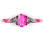 Maisie Oval Pink Sapphire & Diamond Ring in 18ct Rose Gold