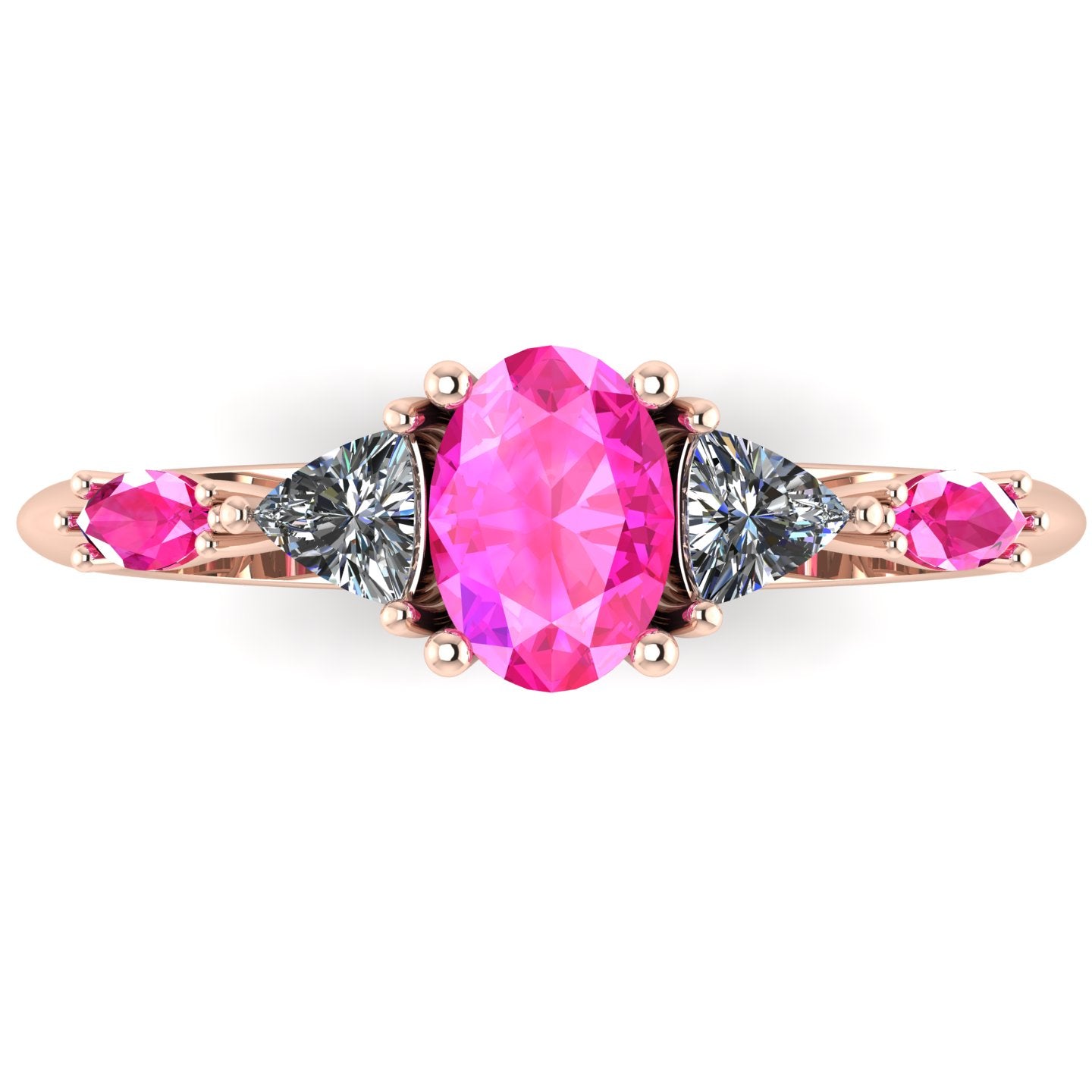 Maisie Oval Pink Sapphire & Diamond Ring in 18ct Rose Gold