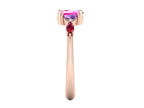 Maisie Oval Pink Sapphire, Violet Sapphire & Ruby Ring in 18ct Rose Gold