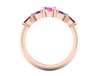 Maisie Oval Pink Sapphire, Violet Sapphire & Ruby Ring in 18ct Rose Gold