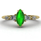 Maisie Marquise Tsavorite & Diamond Ring in 18ct Yellow Gold