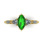 Maisie Marquise Tsavorite & Diamond Ring in 18ct Yellow Gold