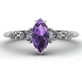Maisie Marquise Violet Sapphire & Diamond Ring in White Gold or Platinum