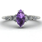 Maisie Marquise Violet Sapphire & Diamond Ring in White Gold or Platinum