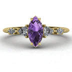 Maisie Marquise Violet Sapphire & Diamond Ring in 18ct Yellow Gold