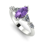 Maisie Marquise Violet Sapphire & Diamond Ring in White Gold or Platinum