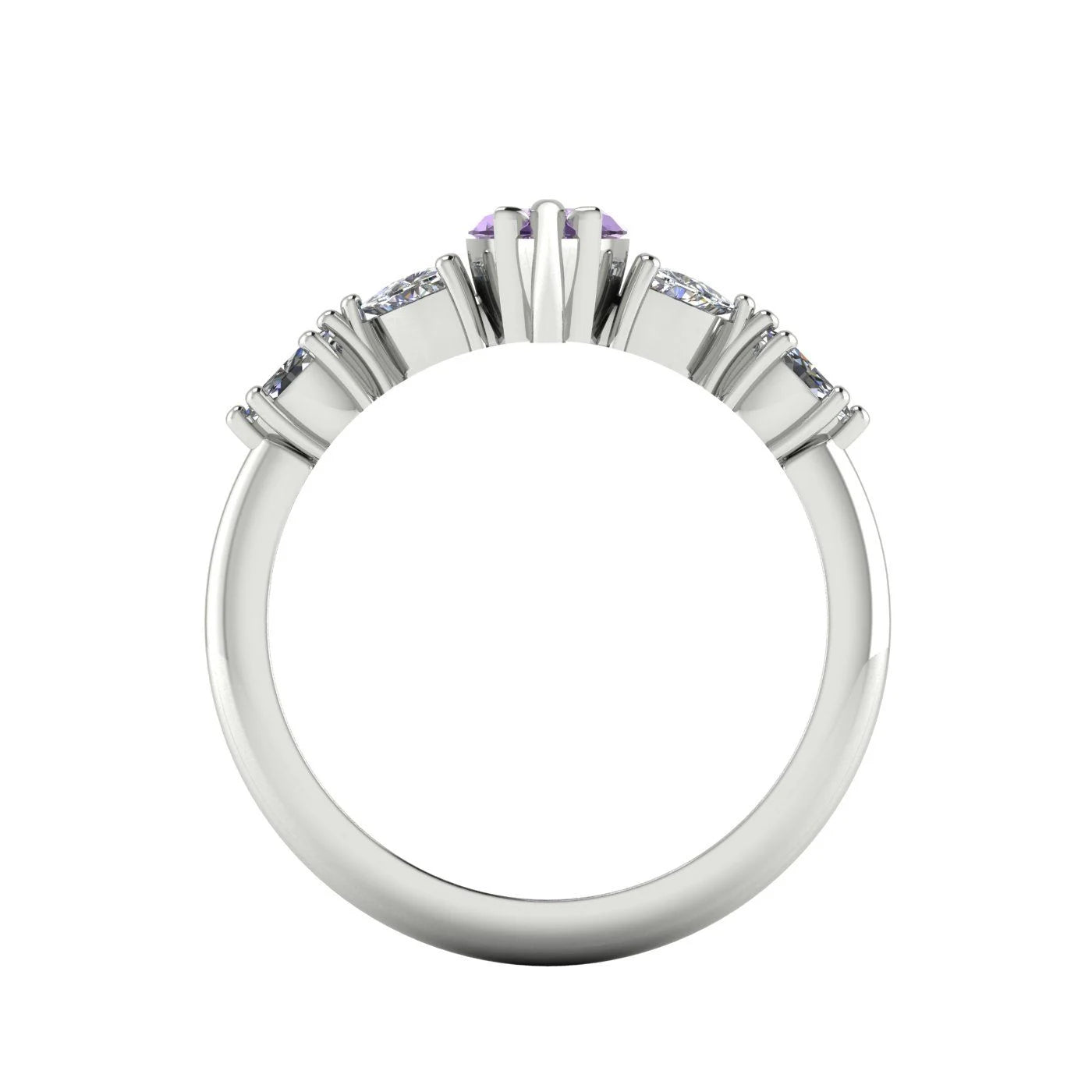 Maisie Marquise Violet Sapphire & Diamond Ring in White Gold or Platinum