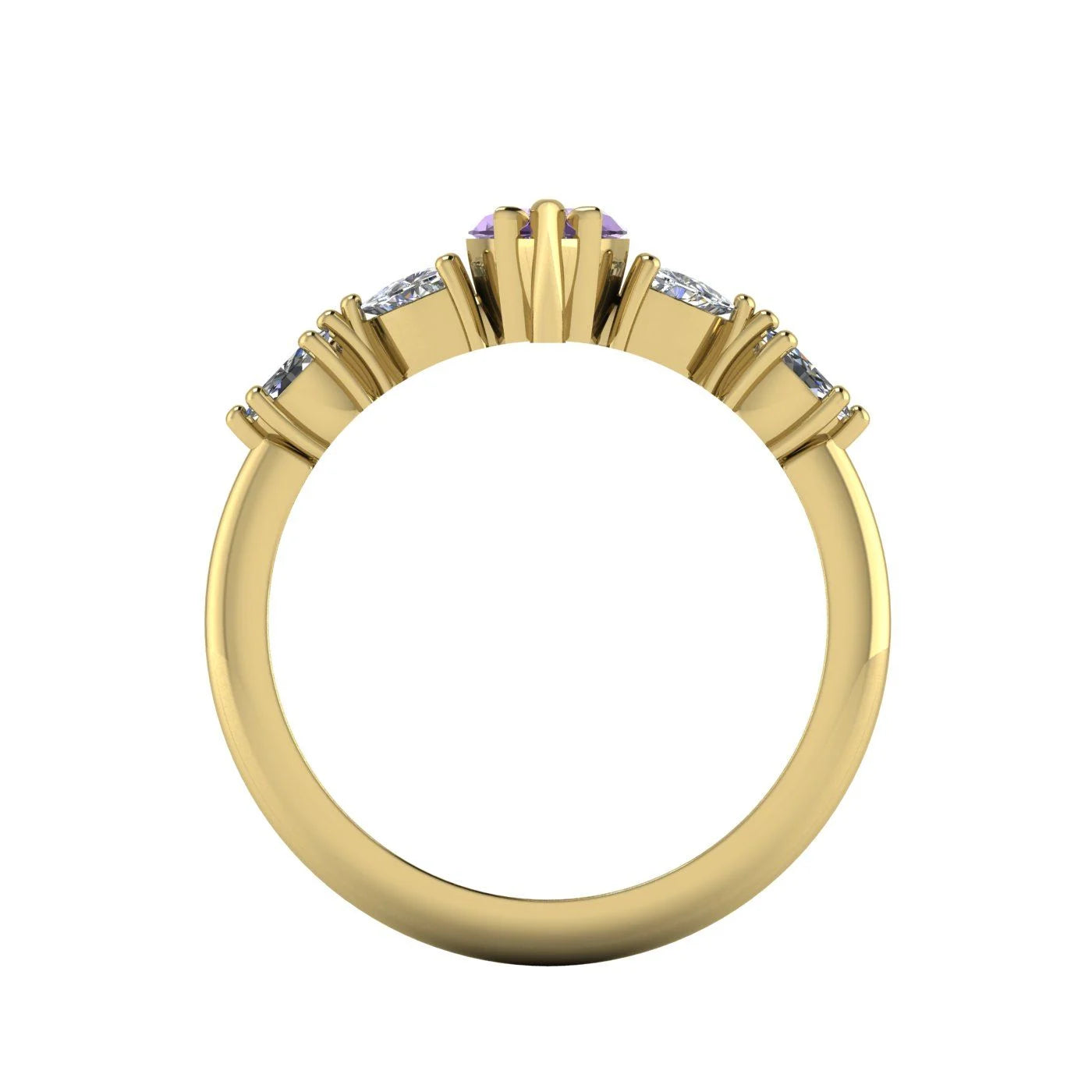 Maisie Marquise Violet Sapphire & Diamond Ring in 18ct Yellow Gold