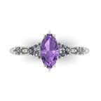 Maisie Marquise Violet Sapphire & Diamond Ring in White Gold or Platinum