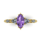 Maisie Marquise Violet Sapphire & Diamond Ring in 18ct Yellow Gold