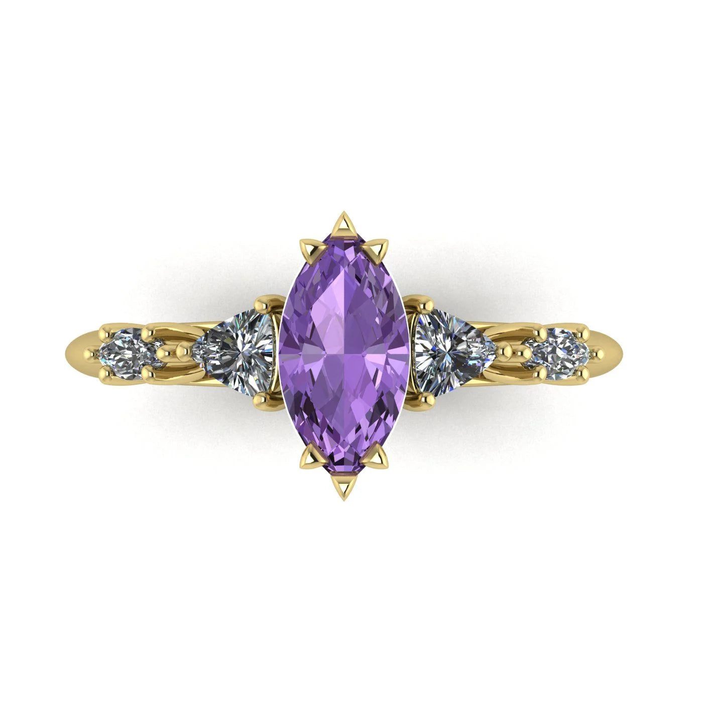 Maisie Marquise Violet Sapphire & Diamond Ring in 18ct Yellow Gold