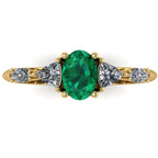 Maisie Oval Emerald & Diamond Ring in 18ct Yellow Gold