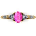 Maisie Oval Pink Sapphire & Diamond Ring in 18ct Yellow Gold