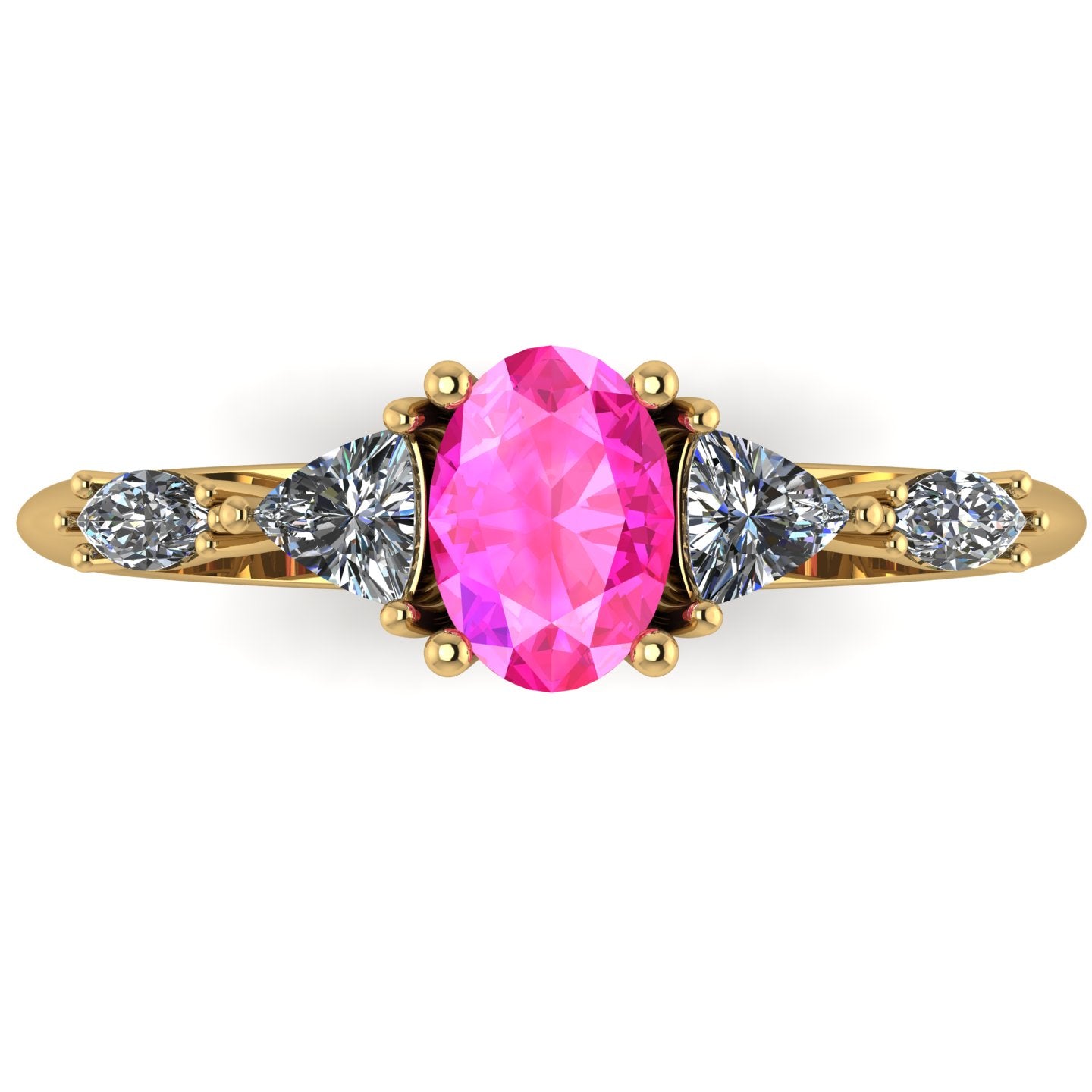 Maisie Oval Pink Sapphire & Diamond Ring in 18ct Yellow Gold