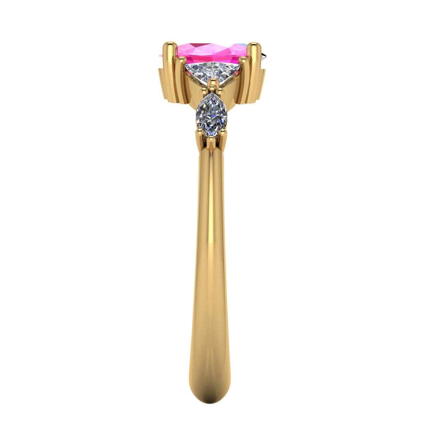 Maisie Oval Pink Sapphire & Diamond Ring in 18ct Yellow Gold