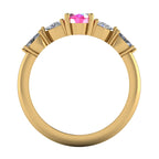 Maisie Oval Pink Sapphire & Diamond Ring in 18ct Yellow Gold