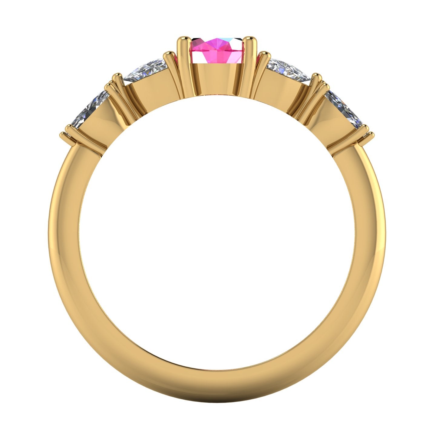 Maisie Oval Pink Sapphire & Diamond Ring in 18ct Yellow Gold