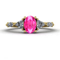 Maisie Oval Pink Sapphire & Diamond Ring in 18ct Yellow Gold