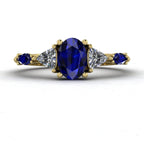Maisie Oval Blue Sapphire & Diamond Ring