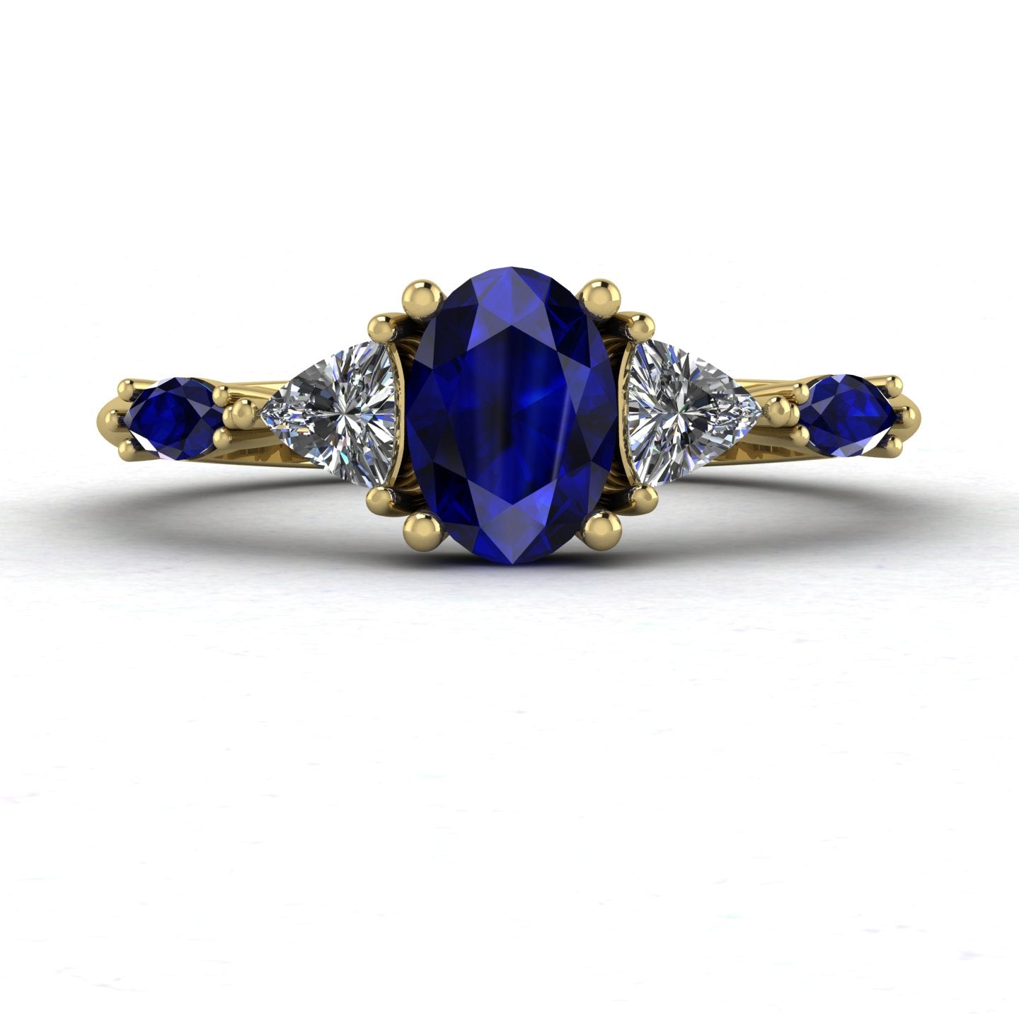 Maisie Oval Blue Sapphire & Diamond Ring