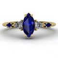 Maisie Marquise Blue Sapphire & Diamond Ring in 18ct Yellow Gold