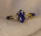 Maisie Marquise Blue Sapphire & Diamond Ring in 18ct Yellow Gold