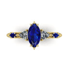 Maisie Marquise Blue Sapphire & Diamond Ring in 18ct Yellow Gold