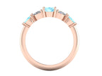 Maisie Oval Aquamarine & Diamond Ring in 18ct Rose Gold